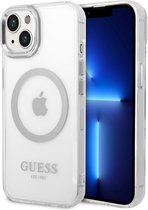 Guess Translucent Back Case (MagSafe Compatible) - Geschikt voor Apple iPhone 14 (6.1") - Zilver