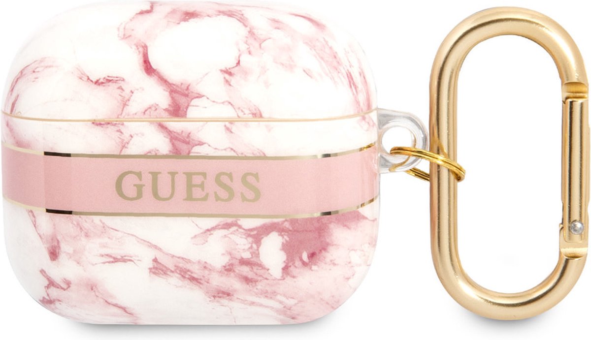 Guess Airpods 3 Case - Marble - Roze