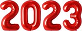 Folie Ballon Cijfer 2023 Oud En Nieuw Versiering Nieuw Jaar Feest Artikelen Happy New Year Decoratie Rood - XL Formaat