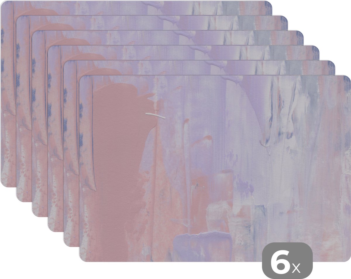 Placemat - Tafel - Paars - Roze - Lila - 45x30 cm - Placemats - 6 stuks