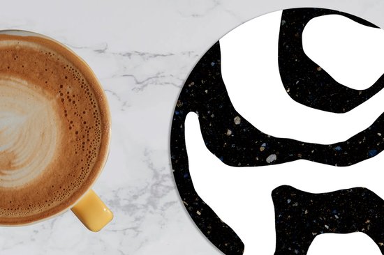 Sous-verres pour verres - Rond - Abstrait - Minimalisme - Design - 10x10 cm - Sous-verres en verre - 6 pièces