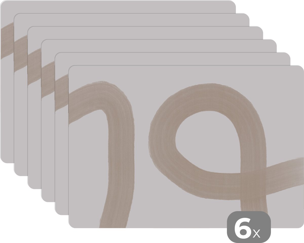 Placemat - Pastel - Abstract - Design - Onderleggers - Placemats - 45x30 cm - 6 stuks