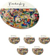 Onderzetters voor glazen - Rond - Schilderij - Kandinsky - Oude meesters - 10x10 cm - Glasonderzetters - 6 stuks