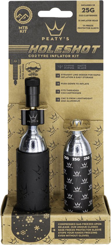 Percuteur CO2 PEATY'S HOLESHOT MTB + 2 Cartouches CO2 Filetée 25 g Silver main image 1