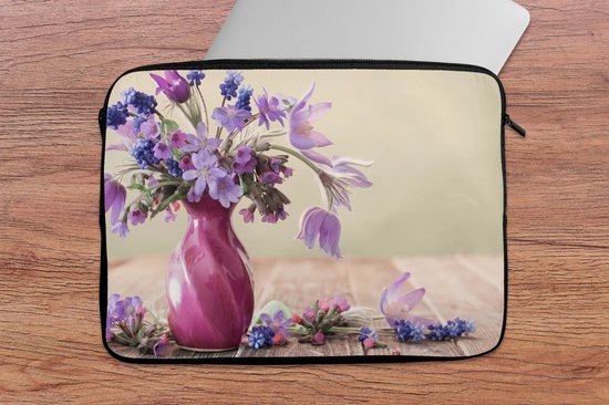 Housse pour ordinateur portable 13 pouces - Printemps - Lilas - Nature morte - Housse pour ordinateur portable - Dimensions intérieures 32x22,5 cm