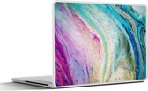 Laptop sticker - 12.3 inch - Marmer - Verf - Regenboog - 30x22cm - Laptopstickers - Laptop skin - Cover