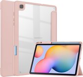 Tablet hoes geschikt voor Samsung Galaxy Tab S6 Lite (2022 / 2020) - Trifold case met Auto/Wake functie en Magneetsluiting - Roze