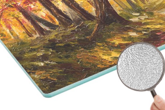Planche à découper en Verres - 28x20 - Peinture - Automne - Forêt - Peinture à l'huile - Planches à découper en Glas