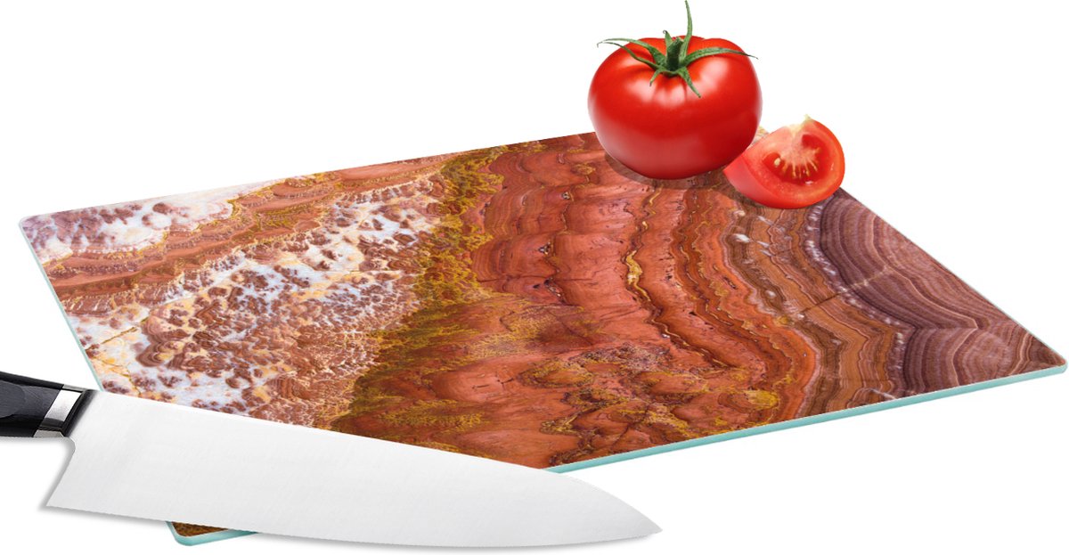 Glazen Snijplank - 28x20 - Marmer - Natuursteen - Textuur - Snijplanken Glas