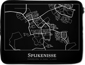 Laptophoes 15.6 inch - Spijkenisse - Kaart - Stadskaart - Plattegrond - Laptop sleeve - Binnenmaat 39,5x29,5 cm - Zwarte achterkant