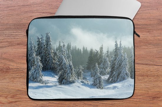Housse pour ordinateur portable 17 pouces - Forêt - Neige - Hiver - Housse pour ordinateur portable