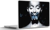 Laptop sticker - 14 inch - Vrouw - Vlinder - Chic