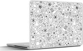 Laptop sticker - 14 inch - Design - Winter - Zwart - Wit - Kerst - 32x5x23x5cm - Laptopstickers - Laptop skin - Cover