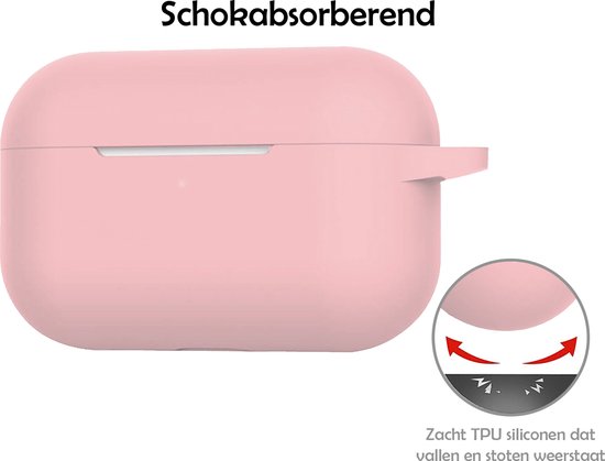 Coque adaptée à la coque Apple AirPods Pro Coque en Siliconen - Coque adaptée à la coque AirPods Pro - Rose clair - 2 pièces