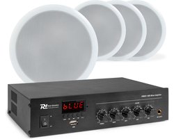 Geluidsinstallatie met PDM25 100V versterker met Bluetooth & 4 CSPB5 plafondspeakers
