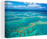 Canvas Schilderij Great Barrier Reef foto afdruk - 90x60 cm - Wanddecoratie