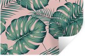 Muurstickers - Sticker Folie - Bladeren - Roze - Patroon - Meisjes - Kinderen - Groen - Kindje - 120x80 cm - Plakfolie - Muurstickers Kinderkamer - Zelfklevend Behang - Zelfklevend behangpapier - Stickerfolie