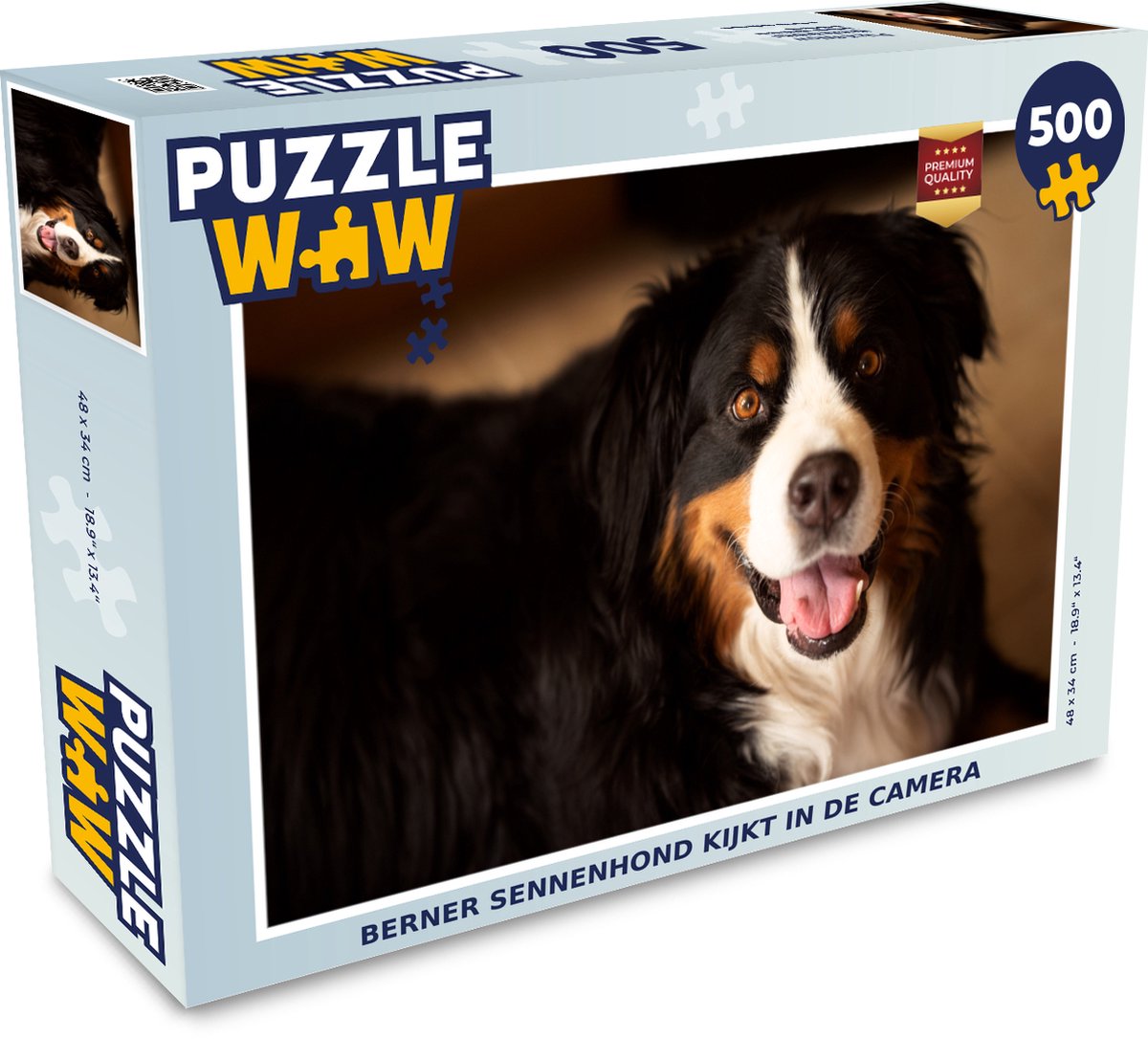 Puzzel Berner Sennenhond kijkt in de camera - Legpuzzel - Puzzel 500  stukjes | bol