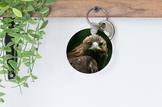 Porte-clés - Aigle - Marron - Oiseau de proie - Plastique - Rond