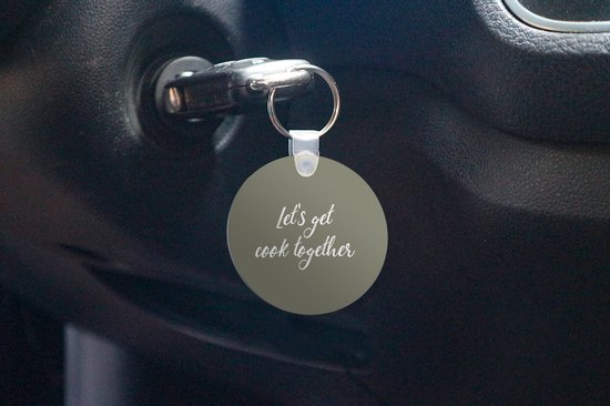 Porte-clés - Proverbes - Let's cuisiner ensemble - Citations - Cuisine - Plastique - Rond - Distribution de cadeaux