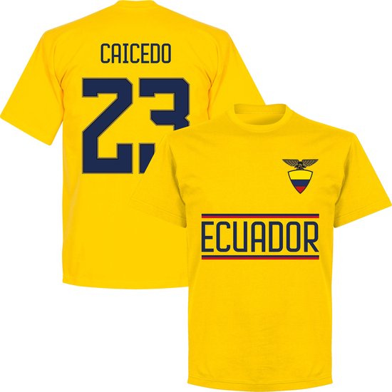 Ecuador Caicedo 23 Team T-shirt - Geel - 4XL