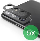 Camerascreenprotector 5x Geschikt voor Samsung Galaxy S22 Plus - screen protector - glas - bescherm je camera - beschermglas - Zwart - ZT Accessoires