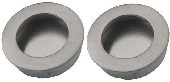 Tirette - Inox brossé - Ronde - Ø40mm - Poignée de porte coulissante - Set de 2 pièces