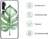 Geschikt voor Xiaomi Mi Note 10 Pro hoesje - Waterverf - Monstera - Blad - Siliconen Telefoonhoesje