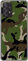 Geschikt voor Samsung Galaxy A53 5G hoesje - Militair camouflage patroon - Siliconen Telefoonhoesje