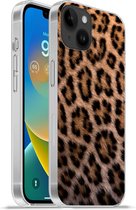 Geschikt voorApple Iphone 14 Plus - Soft case hoesje - Panterprint - Siliconen Telefoonhoesje