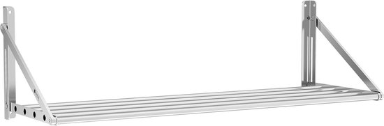 Royal Catering RC-BFWH12030 Wandplank - inklapbaar - 120 x 30 cm - 40 kg - roestvrij staal Dikte plank 30 mm Op de wand gemonteerd