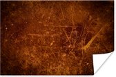 Poster Leer - Lederlook - Bruin - Oranje - 30x20 cm - Kerstversiering - Kerstdecoratie voor binnen - Kerstmis