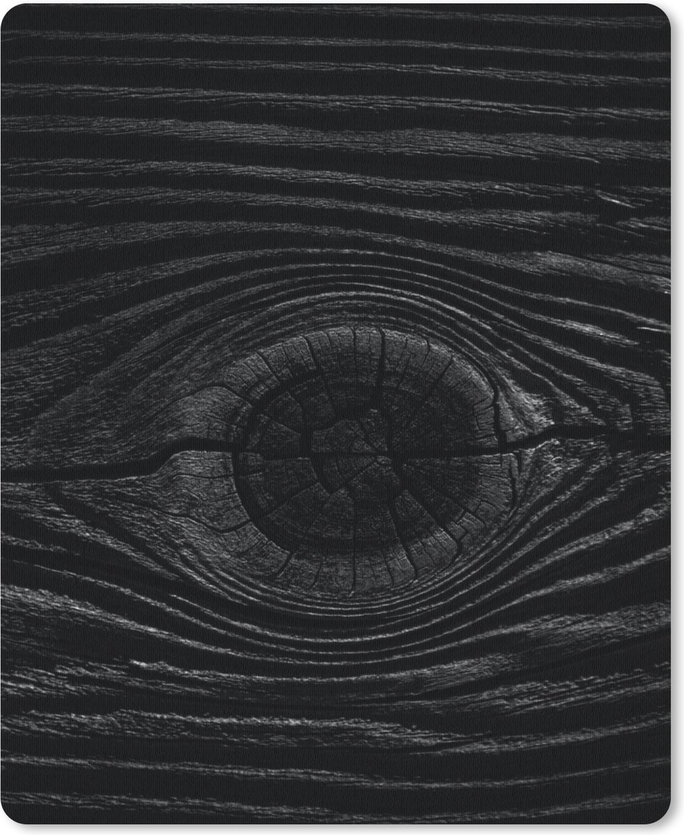 Muismat - Mousepad - Hout - Zwart - Wit - Design - Structuren - 19x23 cm - Muismatten
