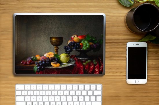 Laptop sticker - 12.3 inch - Rustiek - Tafel - Fruit - Stilleven - Beker - 30x22cm - Laptopstickers - Laptop skin - Cover