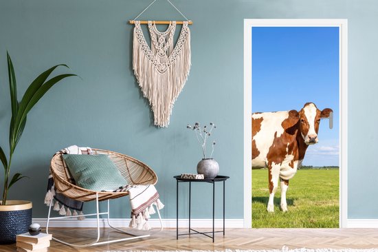 Sticker de porte Vaches - Ferme - Herbe - Nature - Animaux - 75x205 cm - Poster de porte