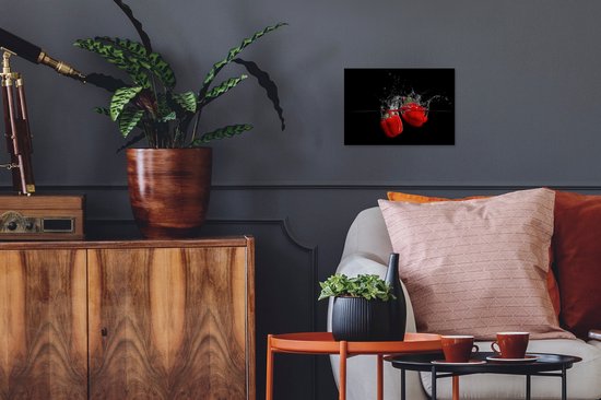 Cadre photo avec affiche - Paprika - Légumes - Nature morte - Water - Rouge - 30x20 cm - Cadre pour affiche - Décorations de Noël - Décoration de Noël pour l'intérieur - Noël