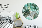 WallCircle - Stickers muraux - Wallpaper Circle - Goud - Marbre - Vert - Luxe - Aspect Marbre - Grijs - 120x120 cm - Wall Circle - Auto Adhésif - Sticker Papier Peint Rond XXL