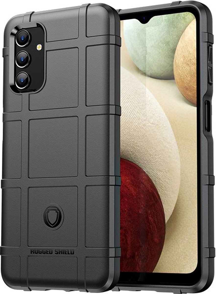 MobyDefend Hoesje - Geschikt voor Samsung Galaxy A04s - Rugged Shield TPU Backcover - Zwart