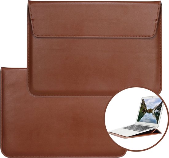 Housse pour ordinateur portable en cuir avec support - 11 pouces à 12 pouces  - Cuir... | bol.com