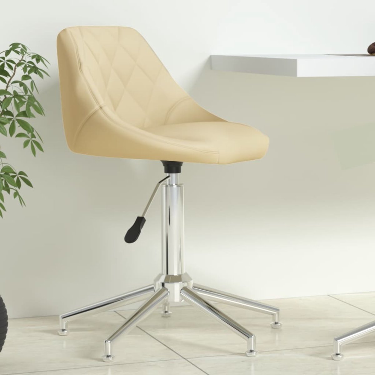 Prolenta Premium - Kantoorstoel draaibaar kunstleer crèmekleurig