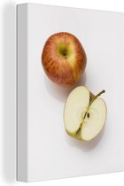 Canvas Schilderij Appel - Fruit - Rood - 30x40 cm - Wanddecoratie