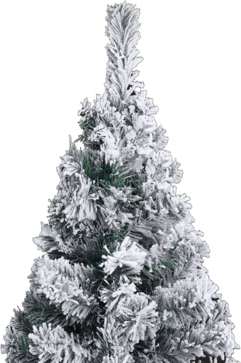 Prolenta Premium - Kerstboom met LED's en sneeuwvlokken smal 240 cm PVC groen