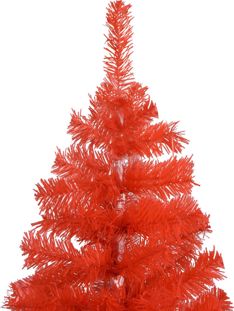 Prolenta Premium - Kunstkerstboom met LED's en standaard 210 cm PVC rood