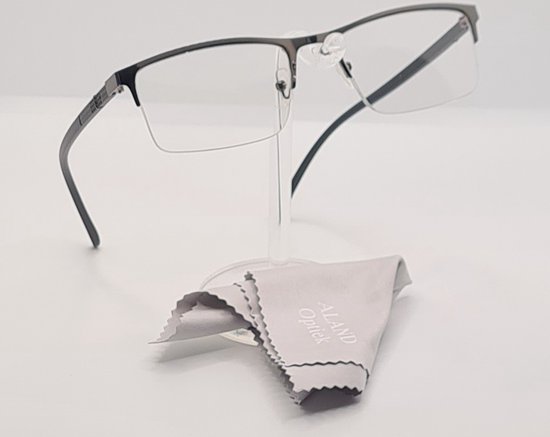 valuta Arrangement bericht Leesbril +4.0 / halfbril van metalen frame / bril op sterkte +4,0 / GRIJZE  metaal /... | bol.com