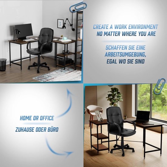 Miadomodo Luxe bureaustoel - 57.5 x 58 x 104 cm - zwart Miadomodo Luxe bureaustoel - 57.5 x 58 x 104 cm - zwart