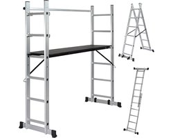 Jago - Steiger - Multifuncitionele ladder - Ladderrek - Werkblad - Werkplatform - 4 in 1