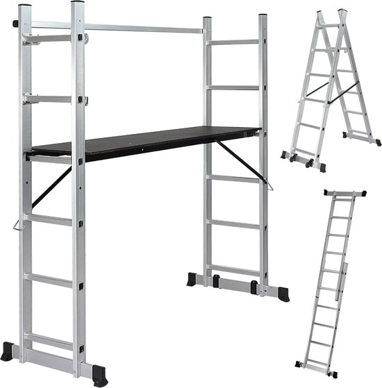 Jago - steiger - multifuncitionele ladder - ladderrek - werkblad - werkplatform - 4 in 1