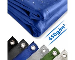 Jago® Dekzeil - 2 x 3m, Wit, Waterdicht, Multifunctioneel, 650gr/m2, Polyester Binnenlaag, PVC-Coating Aan Beide Zijden
