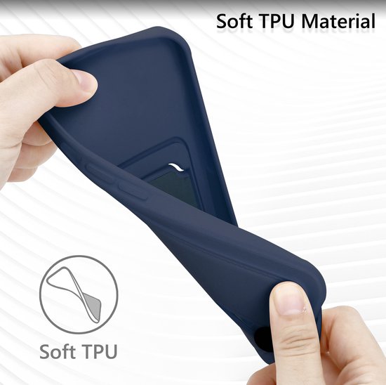 Coverzs adapté pour Apple iPhone 13 Pro Max porte-cartes avec curseur - bleu