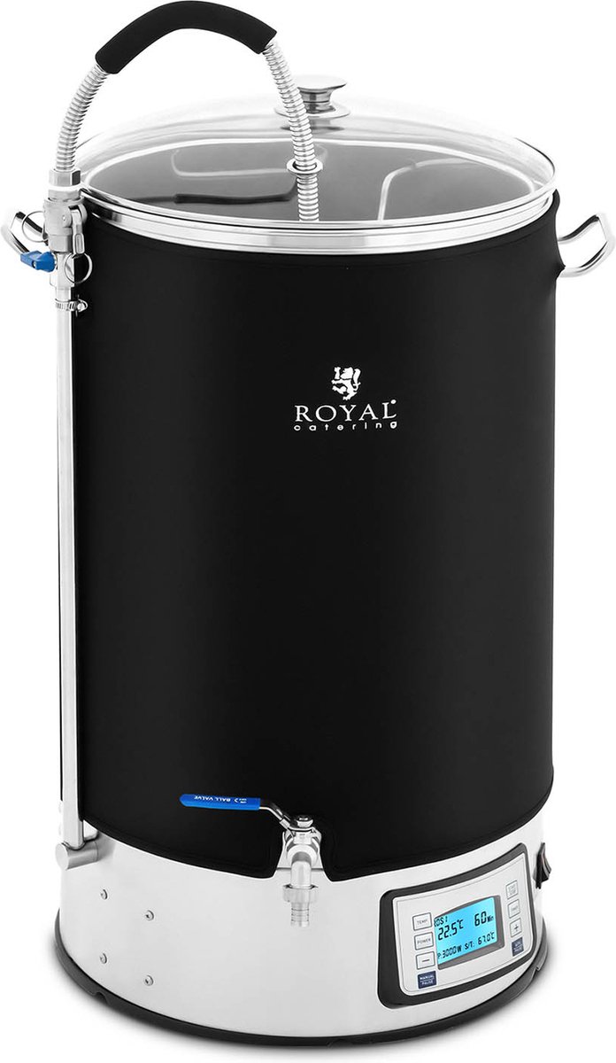 Brouwketel met isolatie - 60 L - 3000 W - 10 - 100 °C - RVS - LCD display - Timer - Royal Catering